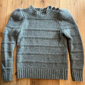 La Vie Rebecca Taylor Seagreen Puff Sleeve Sweater Size M